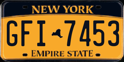 NY license plate GFI7453