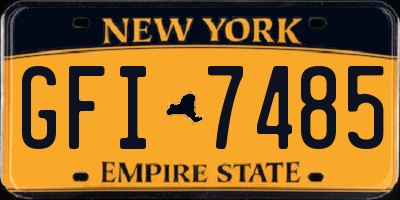 NY license plate GFI7485