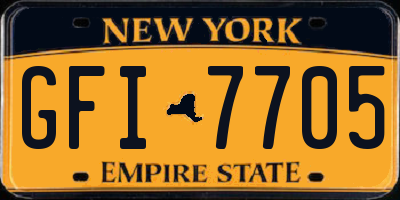 NY license plate GFI7705