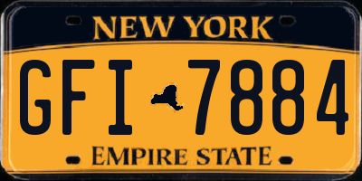 NY license plate GFI7884