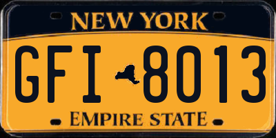 NY license plate GFI8013