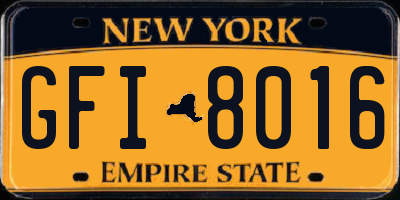 NY license plate GFI8016