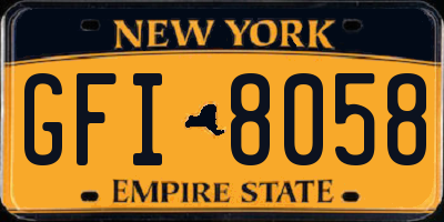 NY license plate GFI8058