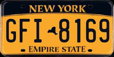 NY license plate GFI8169