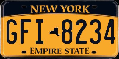 NY license plate GFI8234