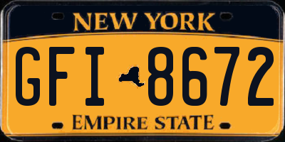 NY license plate GFI8672