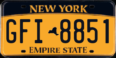 NY license plate GFI8851