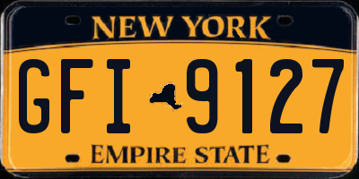 NY license plate GFI9127