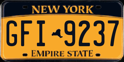NY license plate GFI9237