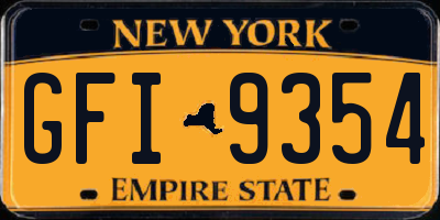NY license plate GFI9354
