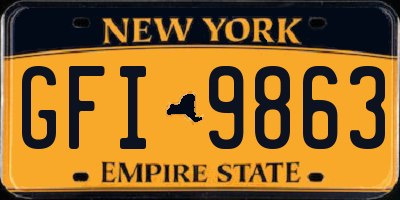 NY license plate GFI9863