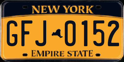 NY license plate GFJ0152