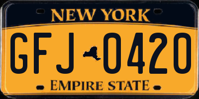 NY license plate GFJ0420