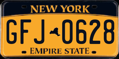 NY license plate GFJ0628