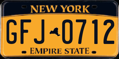 NY license plate GFJ0712