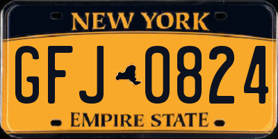 NY license plate GFJ0824