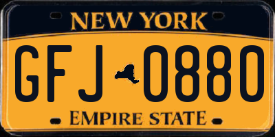 NY license plate GFJ0880