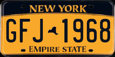 NY license plate GFJ1968