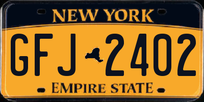 NY license plate GFJ2402
