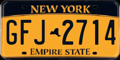NY license plate GFJ2714