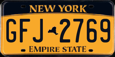 NY license plate GFJ2769
