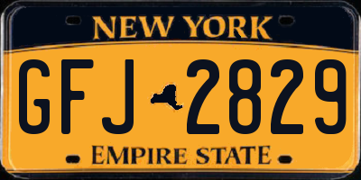 NY license plate GFJ2829