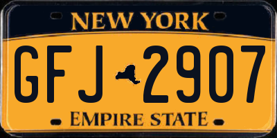 NY license plate GFJ2907