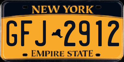 NY license plate GFJ2912
