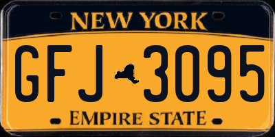 NY license plate GFJ3095