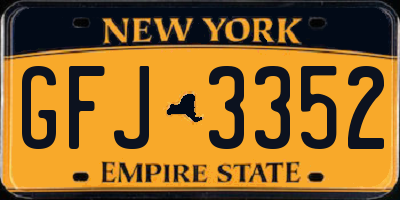 NY license plate GFJ3352