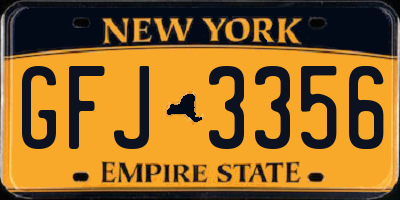 NY license plate GFJ3356