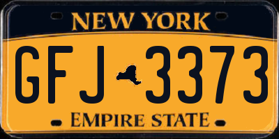 NY license plate GFJ3373