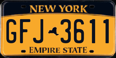 NY license plate GFJ3611