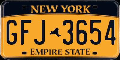 NY license plate GFJ3654