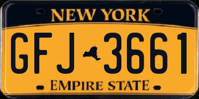 NY license plate GFJ3661