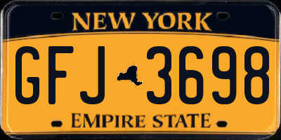NY license plate GFJ3698
