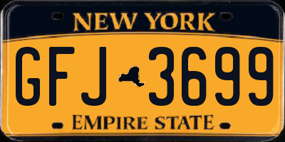 NY license plate GFJ3699