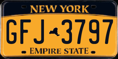 NY license plate GFJ3797