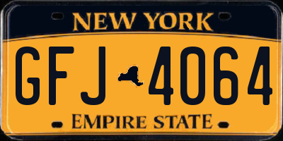 NY license plate GFJ4064