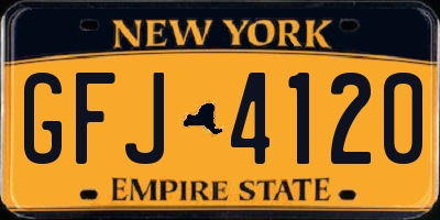NY license plate GFJ4120