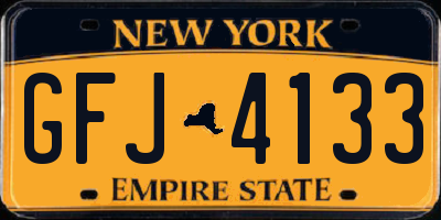 NY license plate GFJ4133