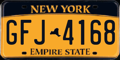 NY license plate GFJ4168