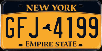 NY license plate GFJ4199