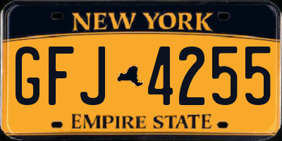 NY license plate GFJ4255