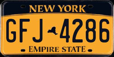 NY license plate GFJ4286
