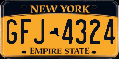 NY license plate GFJ4324