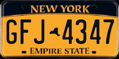 NY license plate GFJ4347