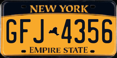 NY license plate GFJ4356