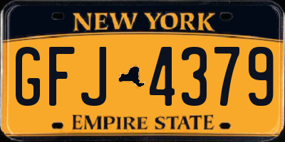 NY license plate GFJ4379