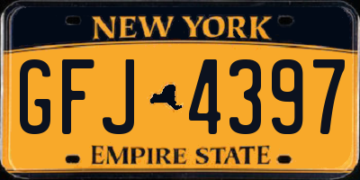 NY license plate GFJ4397